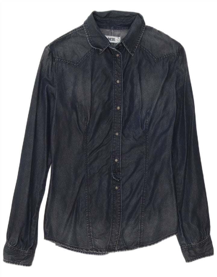 Diesel Chemise en jean pour femme UK 12 Bleu marine moyen Coton