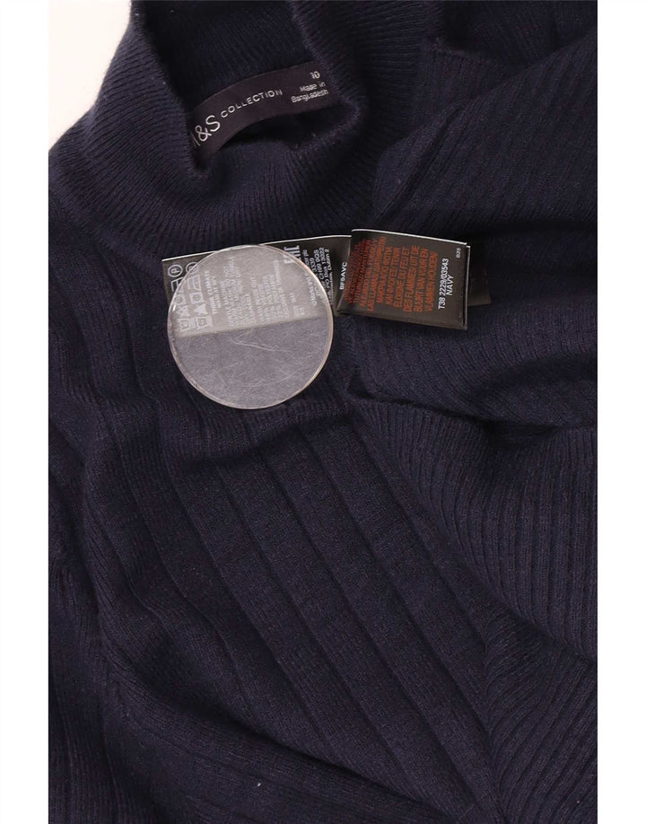 Marks & Spencer Pull col roulé pour femme UK 10 Small Bleu marine