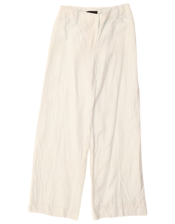 Coast Pantalon décontracté à jambe large pour femme UK 10 Small W28 L32 Lin bleu