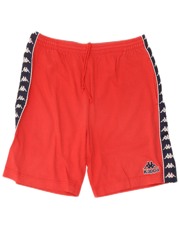 Kappa Short de Sport Graphique Homme Rouge Large Coton Colorblock