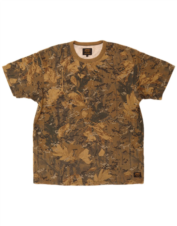 Carhartt T-Shirt Homme Top Large Kaki Camouflage Coton