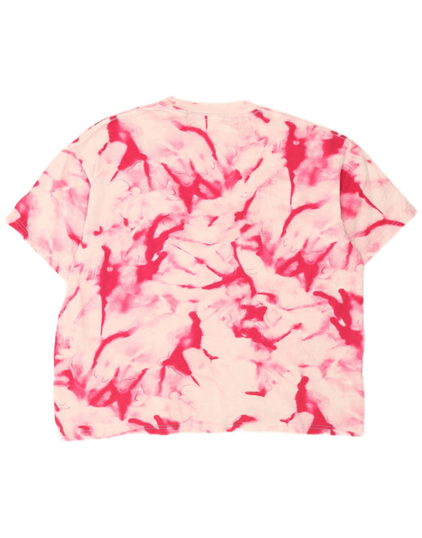 Calvin Klein Jeans T-shirt graphique pour femme UK 14 Rose moyen Tie Dye