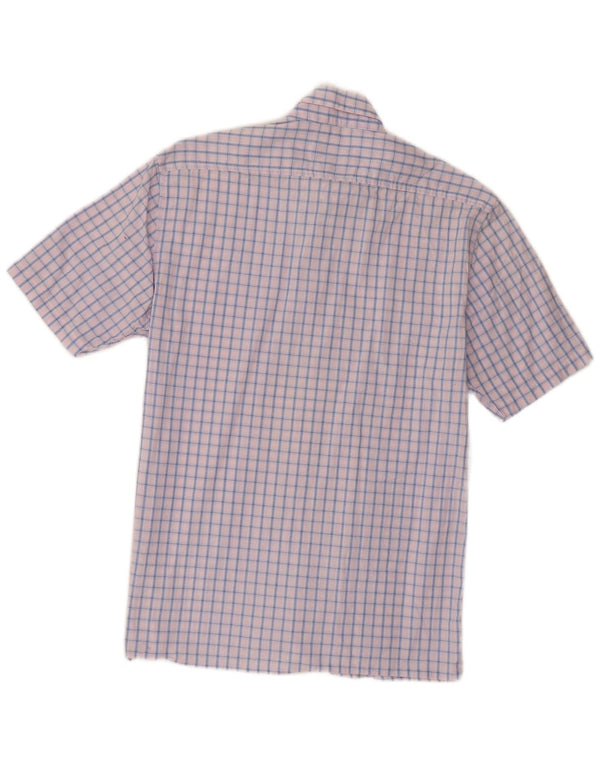 Yves Saint Laurent Chemise à manches courtes en coton à carreaux rose moyen
