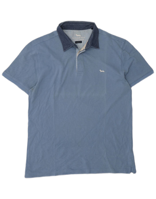 Harmont & Blaine Polo de rugby coupe étroite pour homme 2XL Bleu