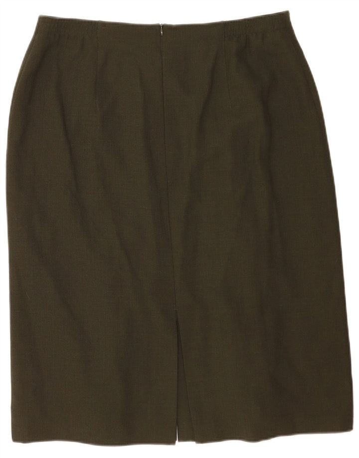 ARA Jupe Droite Femme UK 18 XL W34 Kaki Polyester