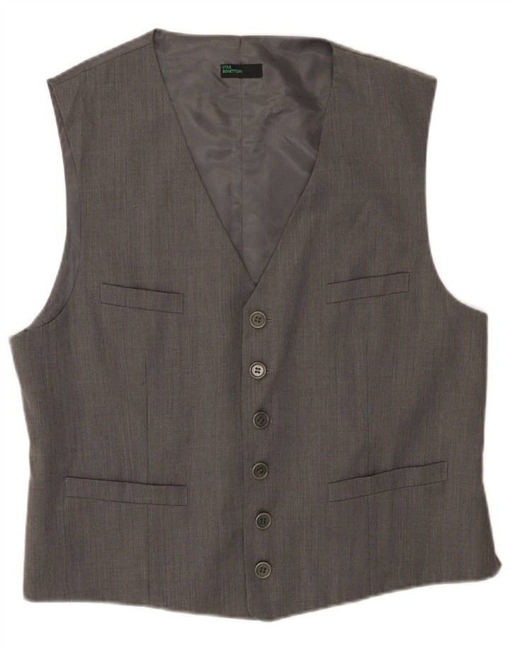 Benetton Gilet Homme IT 54 XL Gris Laine