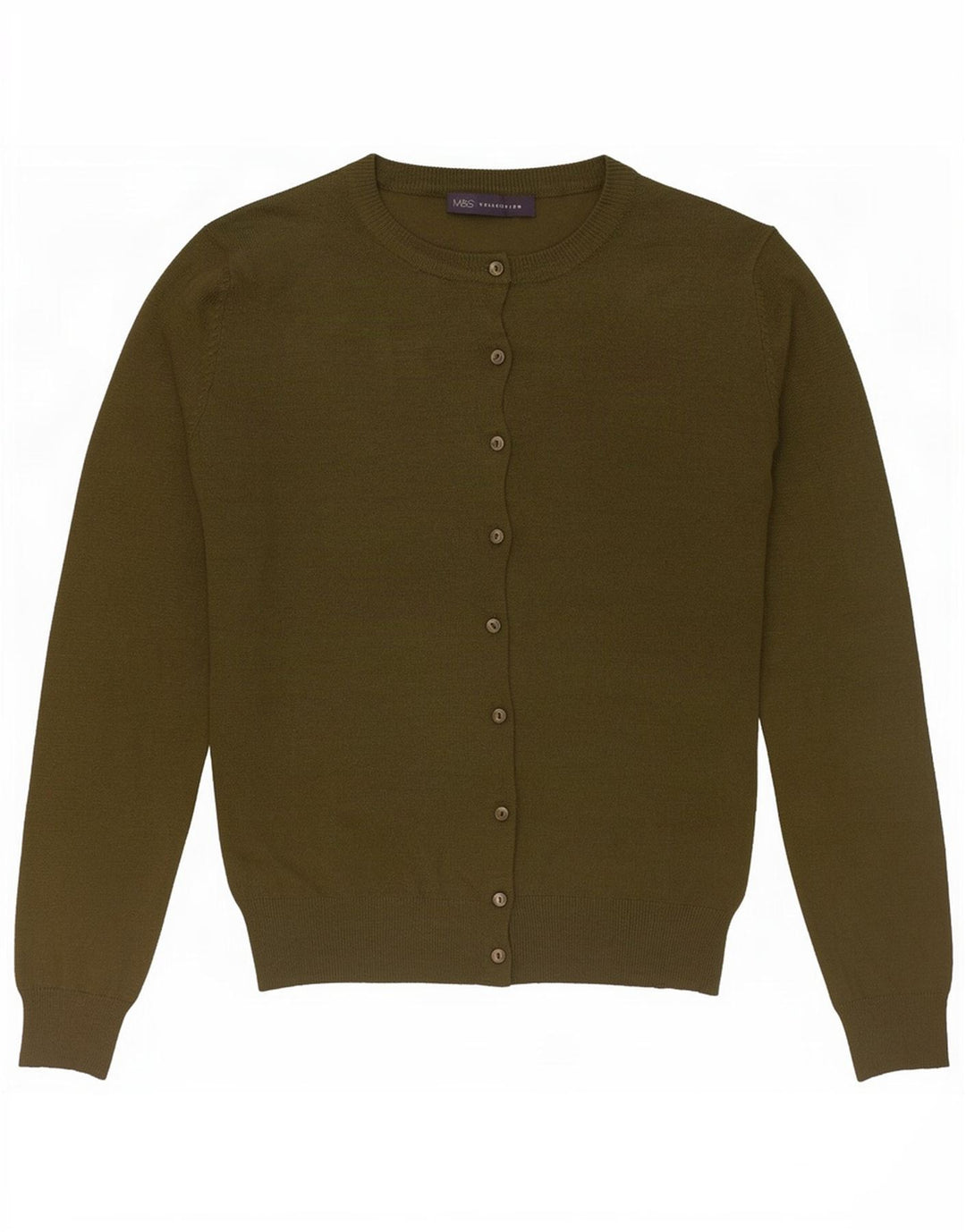 Marks & Spencer Cardigan pour femme en viscose kaki moyen UK 42