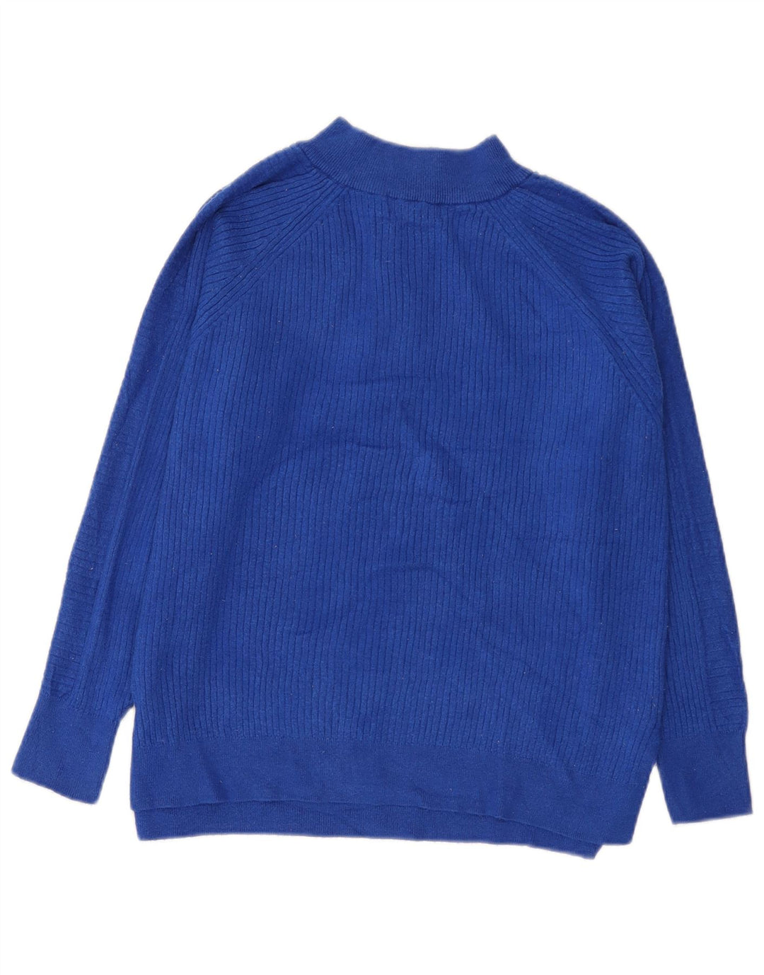 Marks & Spencer Pull col zippé pour femme UK 16 Large Bleu Viscose