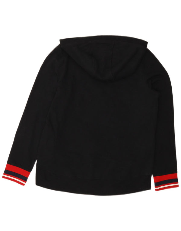 Tommy Hilfiger Pull à capuche graphique pour femme UK 14 Noir moyen Colourblock