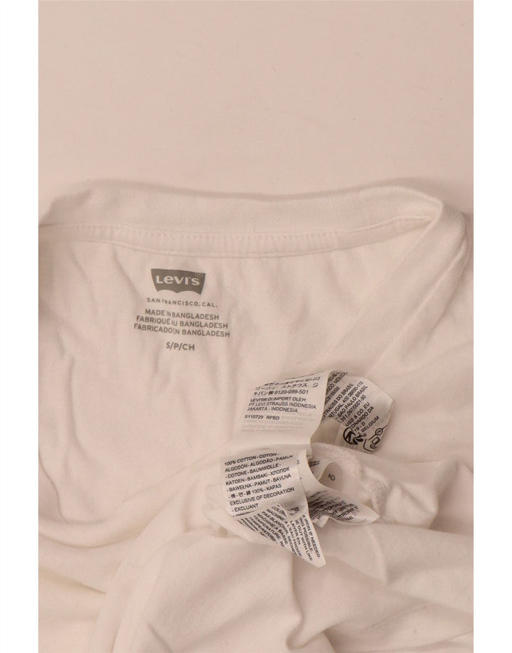 Levi's T-Shirt Femme UK 10 Petit Blanc Coton