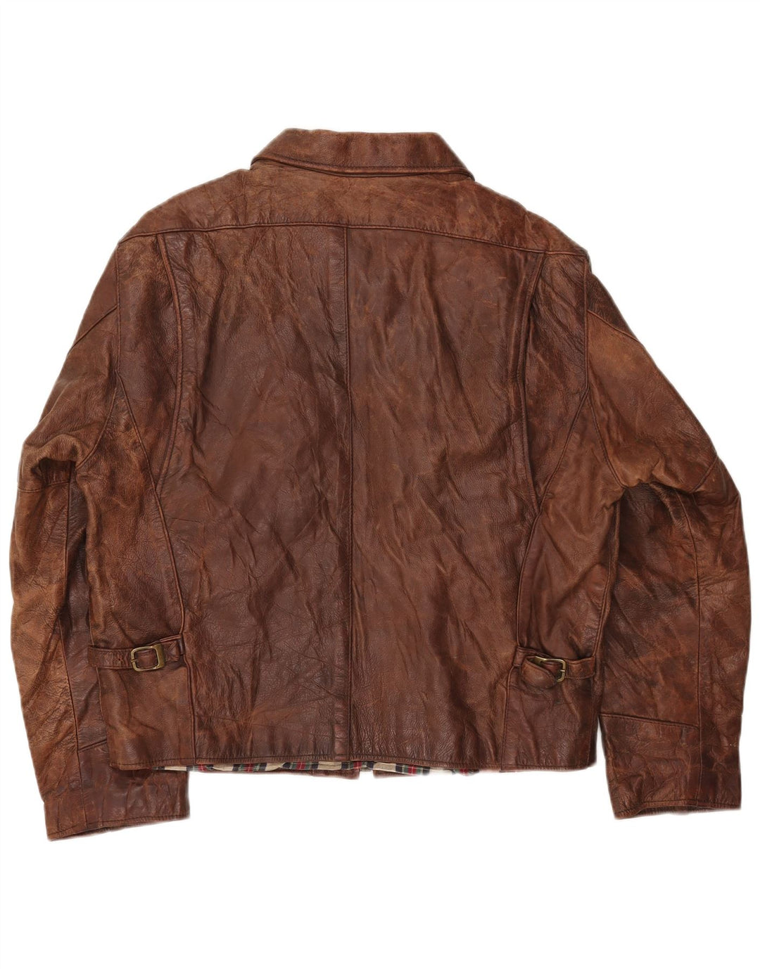 Americanino Veste en cuir surdimensionnée pour femme UK 16 Grand cuir marron