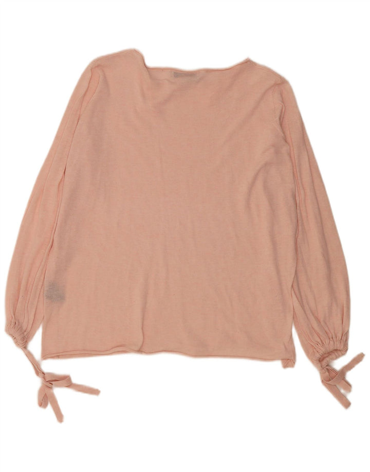 Zara Femme Chemisier Oversize Top UK 14 Polyester Rose Moyen