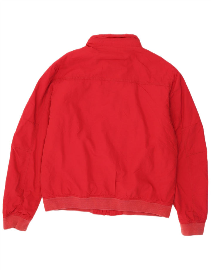 TOMMY HILFIGER Veste Bomber à Capuche Homme UK 42 XL Nylon Rouge