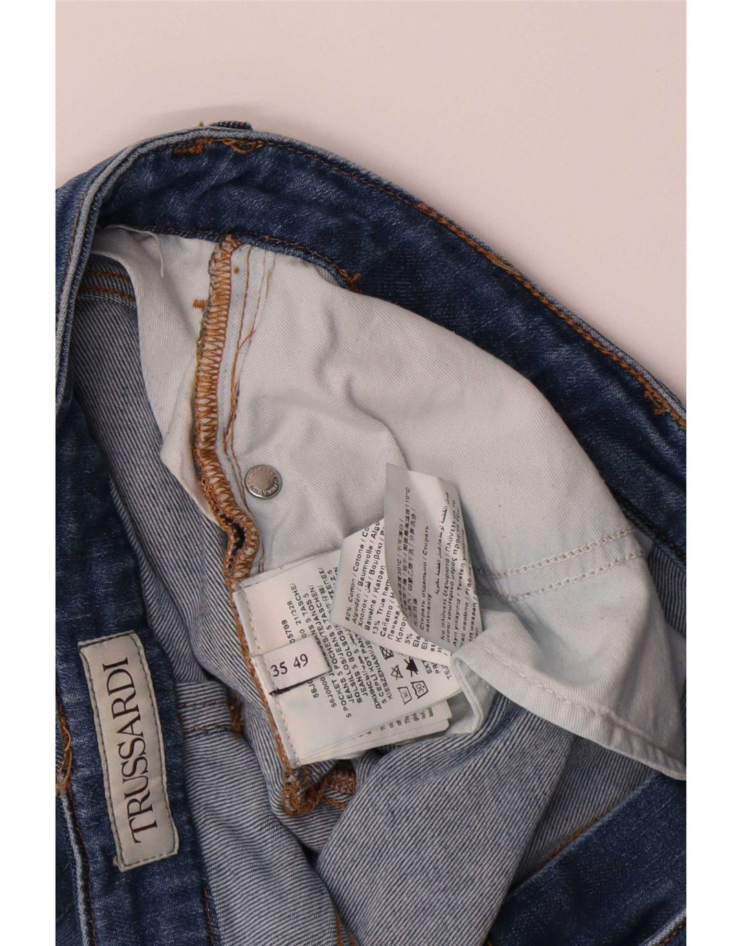 Trussardi Jean Droit W35 L26 Bleu Coton Femme