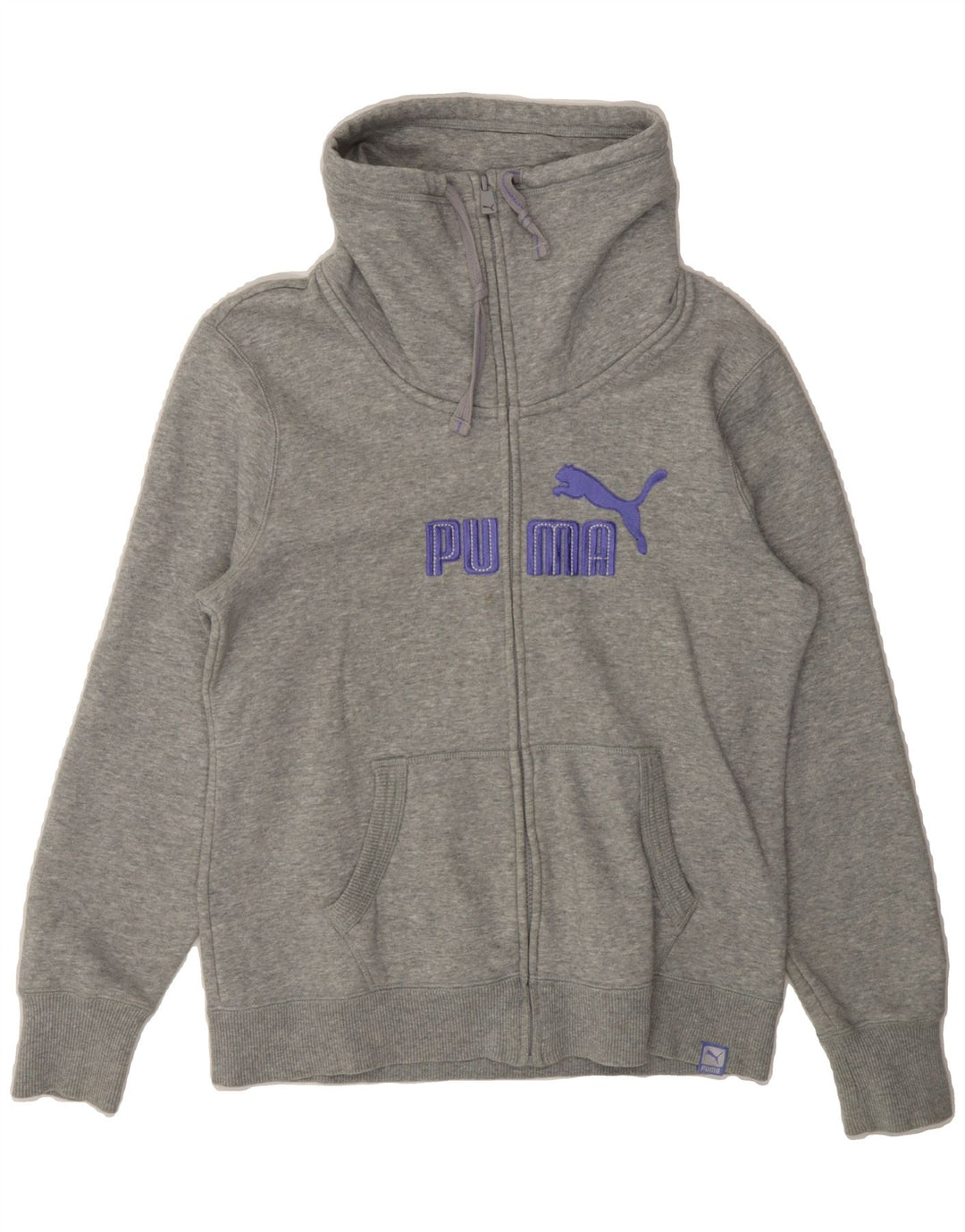 PUMA Womens Graphic Tracksuit Top Jacket UK 14 Large  Grey Cotton Vintage Puma and Second-Hand Puma from Messina Hembry 