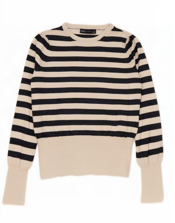 Marks & Spencer Pull col bateau pour femme UK 10 Small Blanc cassé