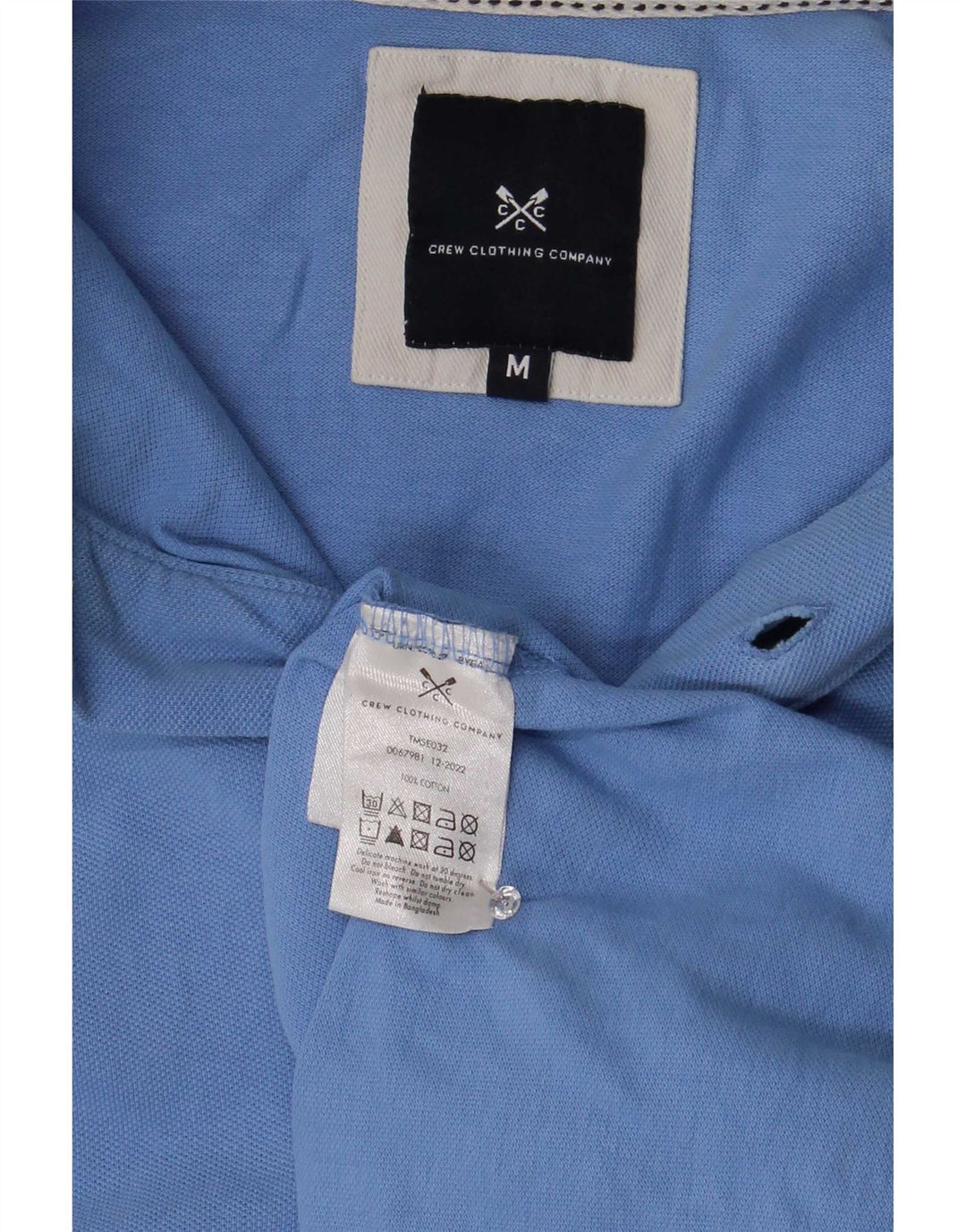 Crew Clothing Polo Homme Coton Rayé Bleu Moyen