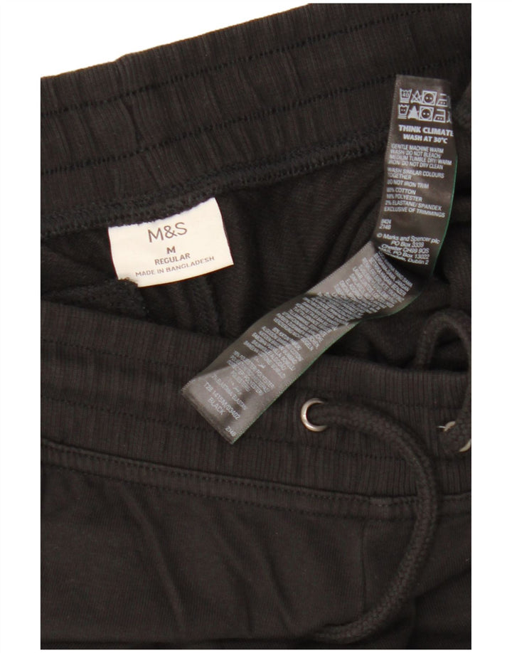 Marks & Spencer Pantalon de Survêtement Homme Noir Moyen Coton