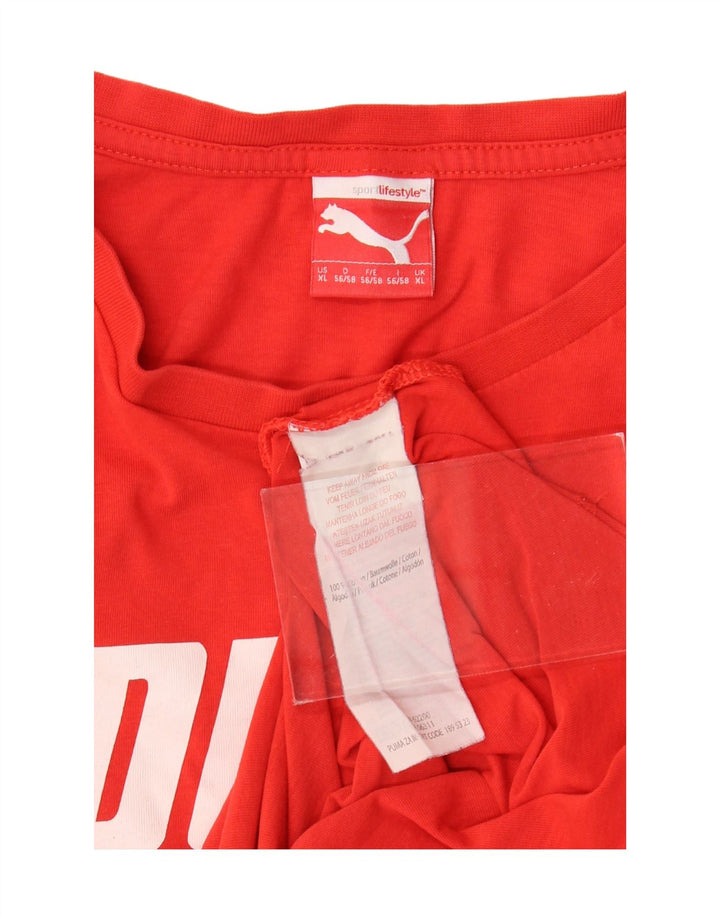 PUMA Mens Graphic T-Shirt Top XL Red Cotton Vintage Puma and Second-Hand Puma from Messina Hembry 