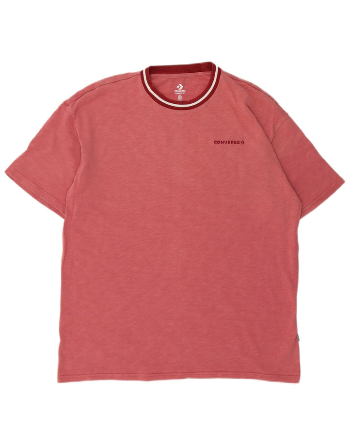 Converse T-Shirt Graphique Oversize Homme Coton Moucheté Bordeaux Moyen