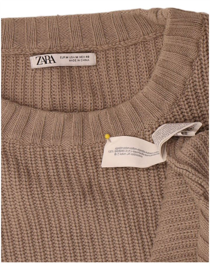 Zara Pull Col Bateau Homme Beige Moyen Coton