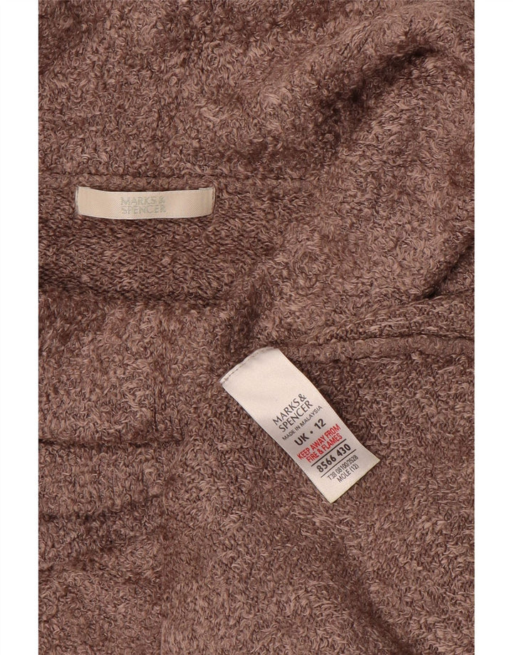 Marks & Spencer Pull col roulé pour femme UK 12 Viscose marron moyen