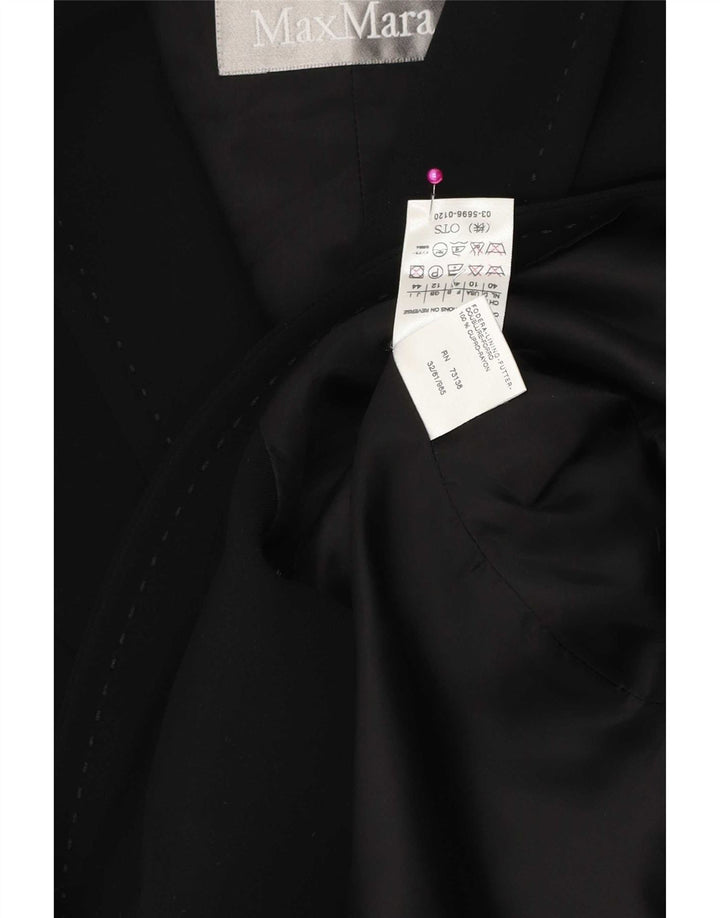 Max Mara Veste blazer à manches 3/4 pour femme 1 bouton UK 12 Rayonne noire moyenne
