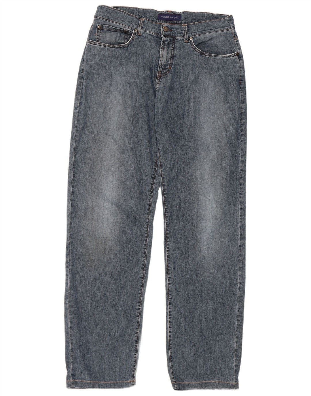 Trussardi Jean Droit W34 L32 Bleu Coton Homme