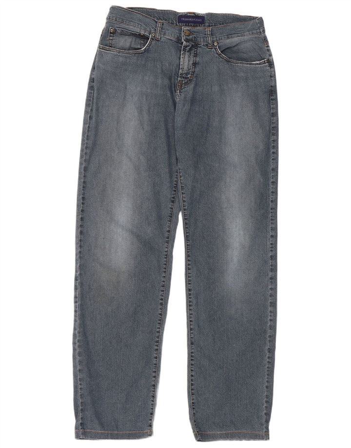 Trussardi Jean Droit W34 L32 Bleu Coton Homme