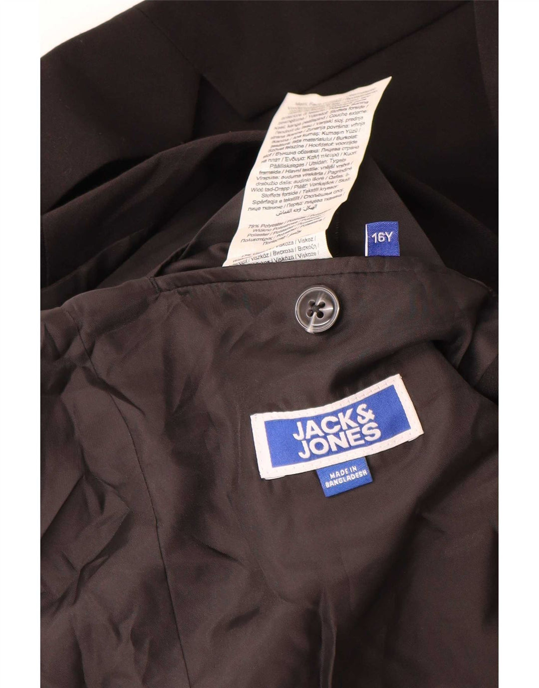Jack & Jones Veste Blazer 2 Boutons Garçon 15-16 ans Noir Polyester