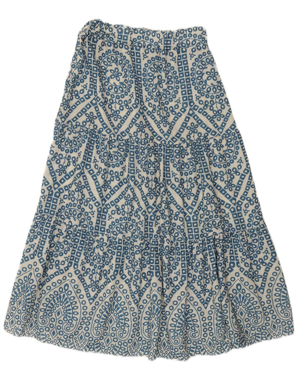 vintage Femme Maxi Jupe W28 Bleu Moyen Paisley Viscose