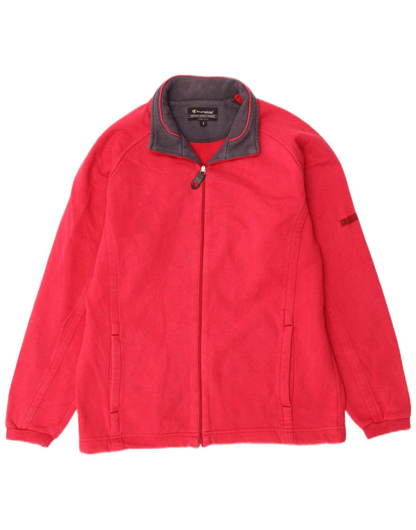 Champion Veste de survêtement surdimensionnée pour femme UK 10 Petit coton rouge