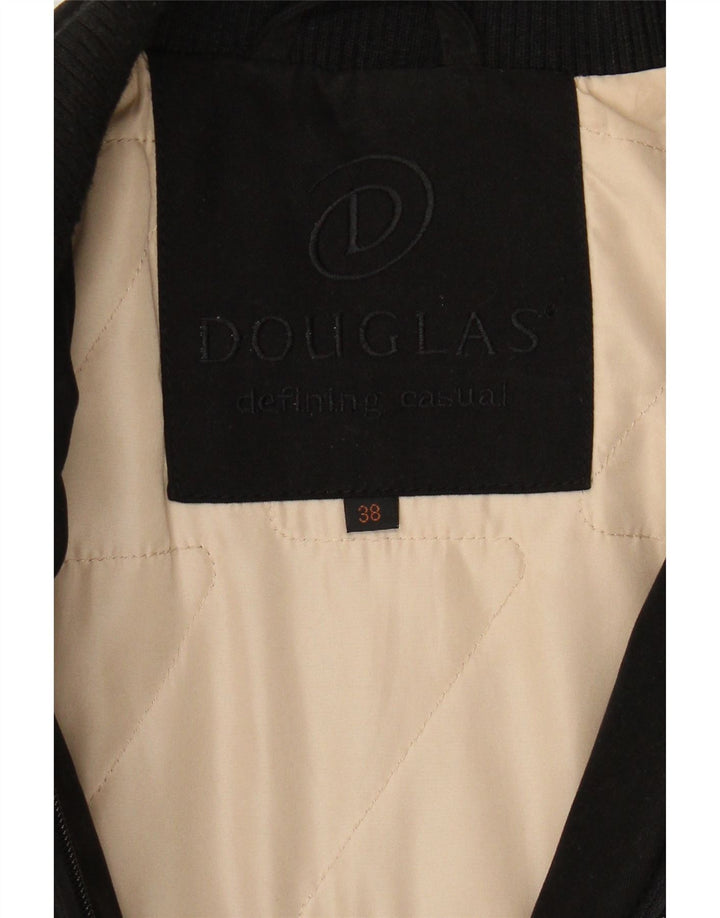 DOUGLAS Mens Bomber Jacket UK 38 Medium Black Cotton Vintage Douglas and Second-Hand Douglas from Messina Hembry 