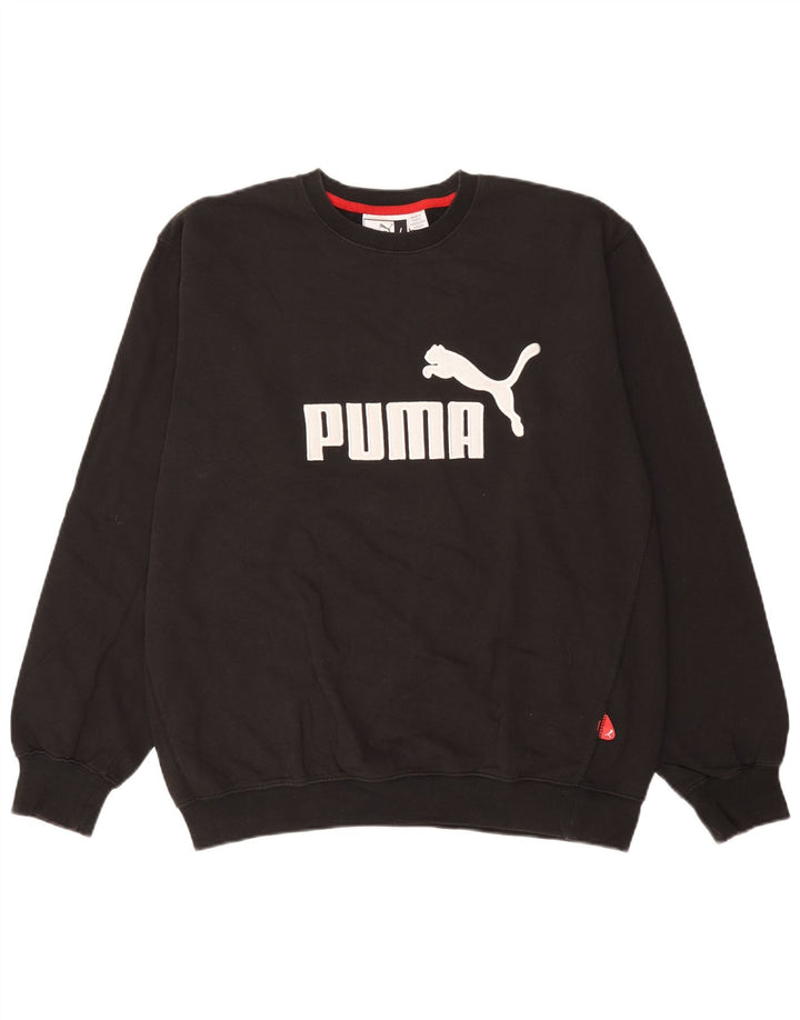 Puma Sweat-shirt graphique pour homme en coton noir Taille L