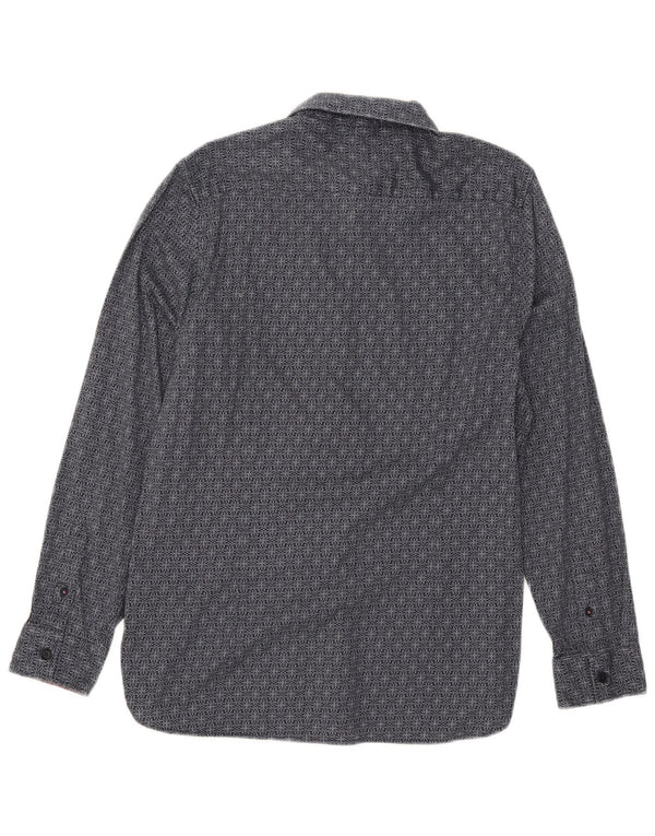 Ted Baker Chemise Slim Fit pour Homme Taille 4 Grand Coton Géométrique Bleu Marine