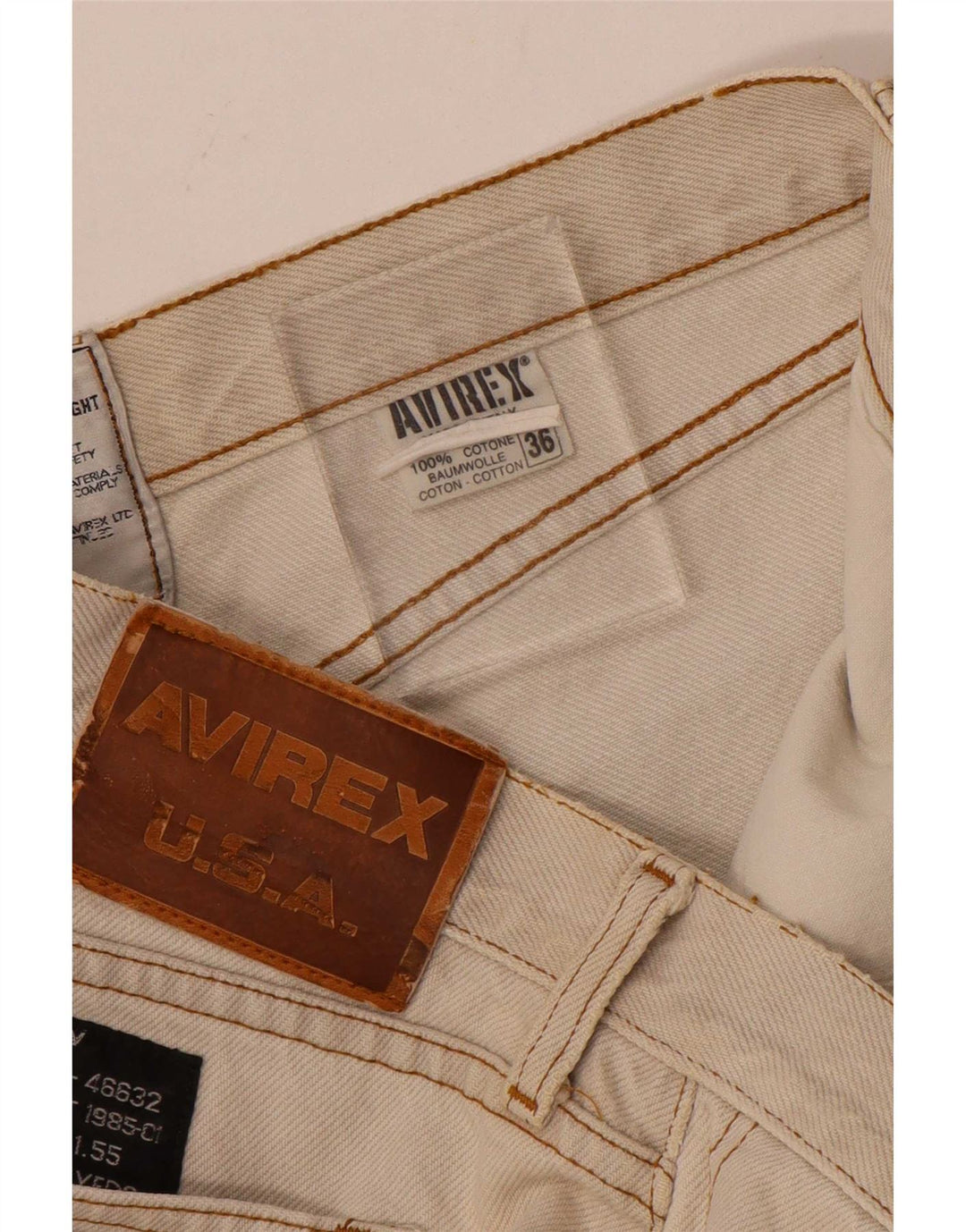 Avirex Jean droit homme W36 L30 coton beige