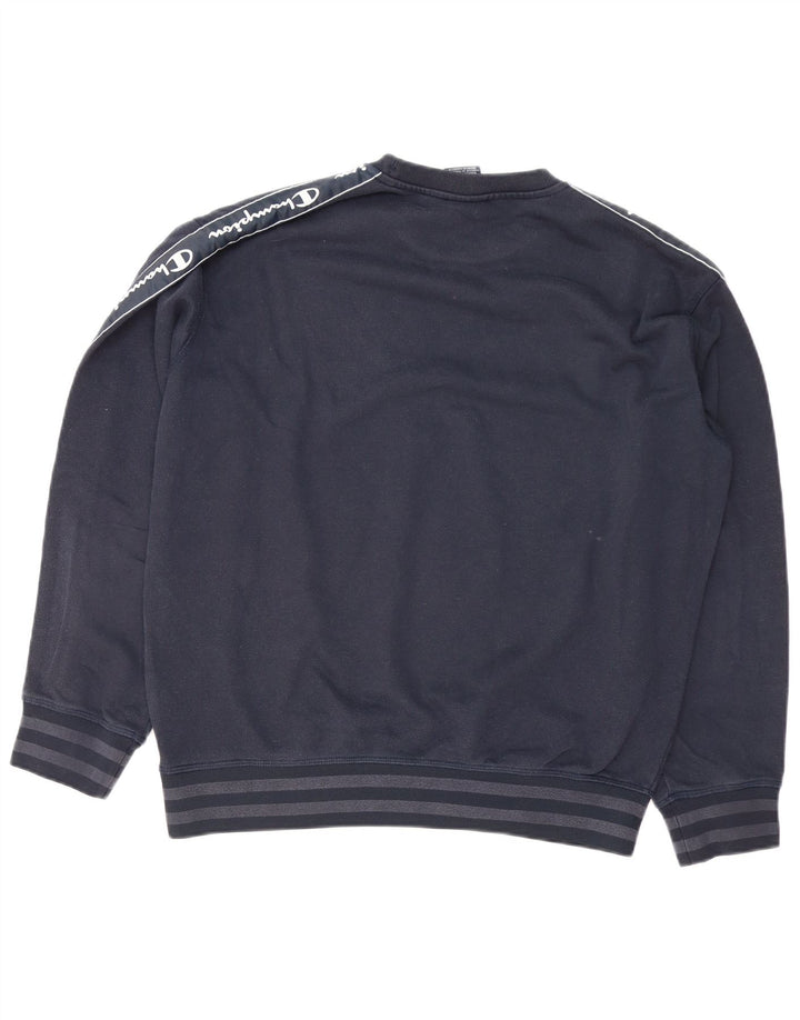 Champion Sweat-Shirt Graphique Homme Bleu Marine Moyen Coton