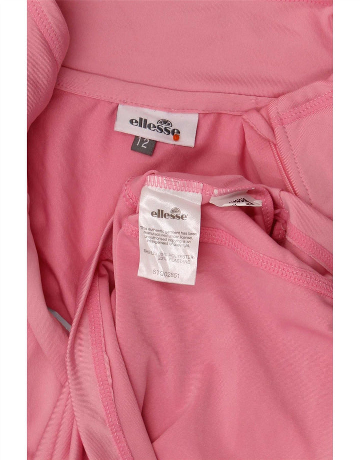 Ellesse Haut à col zippé et manches longues pour femme UK 12 Rose moyen Polyester