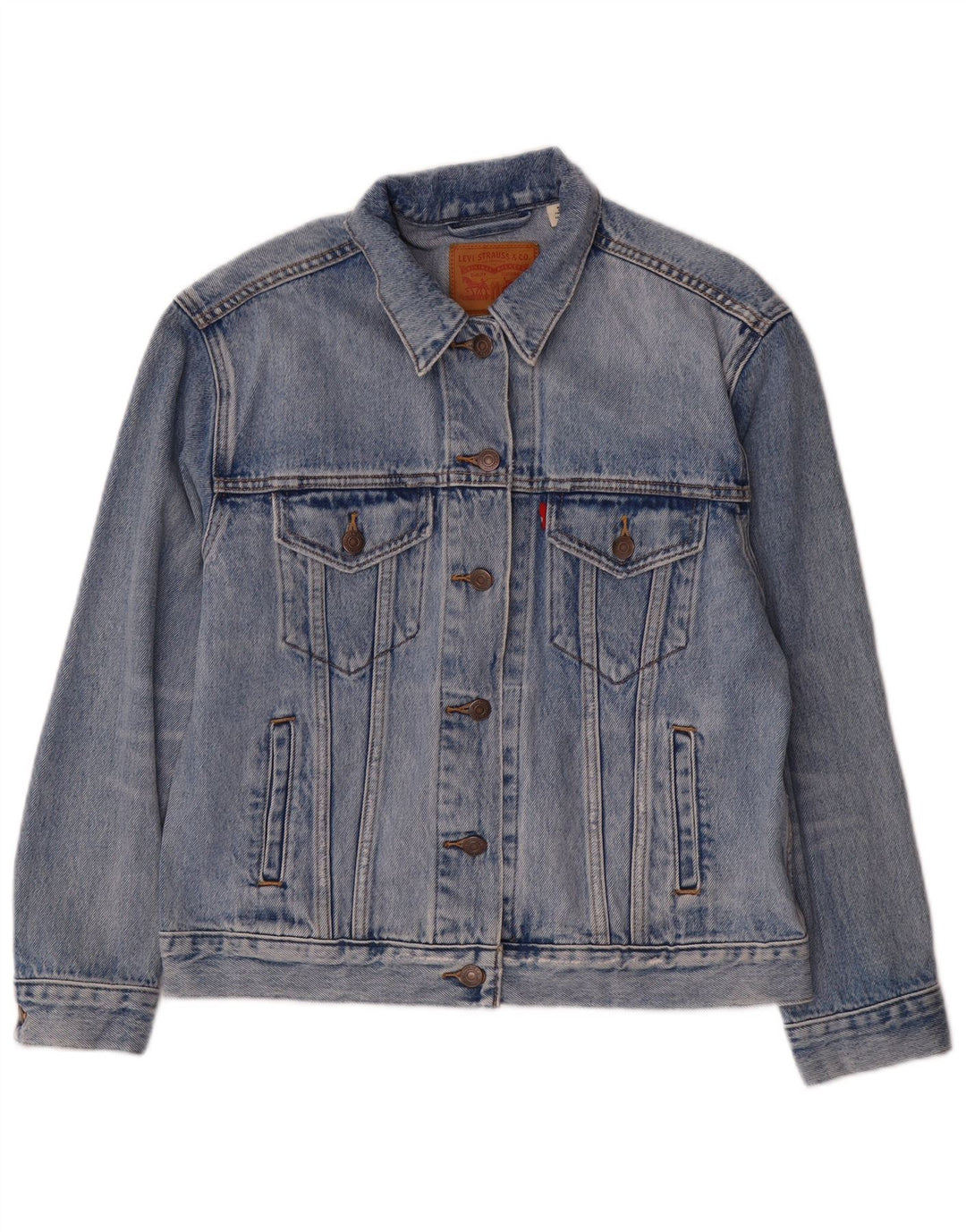 LEVI'S Veste en Jean Femme UK 14 Bleu Moyen