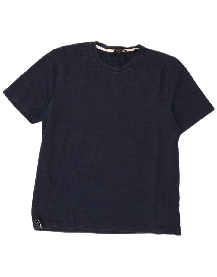 Ted Baker T-Shirt Homme Taille 4 Large Bleu Marine Coton