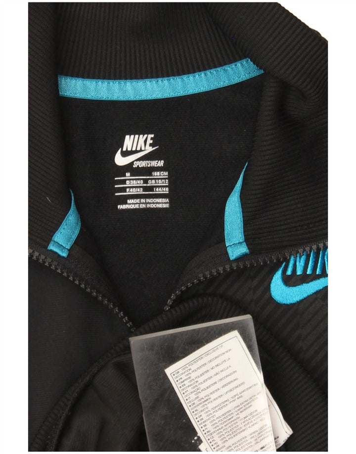 Nike Veste de survêtement pour femme UK 10/12 Polyester à fines rayures noires moyennes