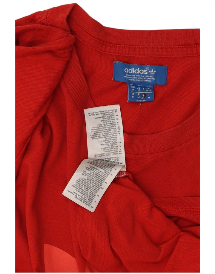 ADIDAS T-Shirt Graphique Homme Rouge Moyen Coton
