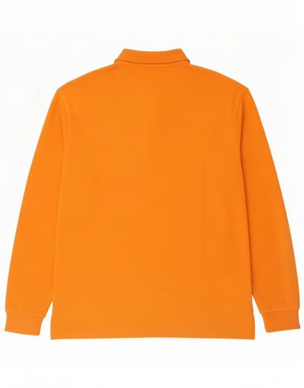 Kappa Polo à manches longues pour homme Large Coton Orange
