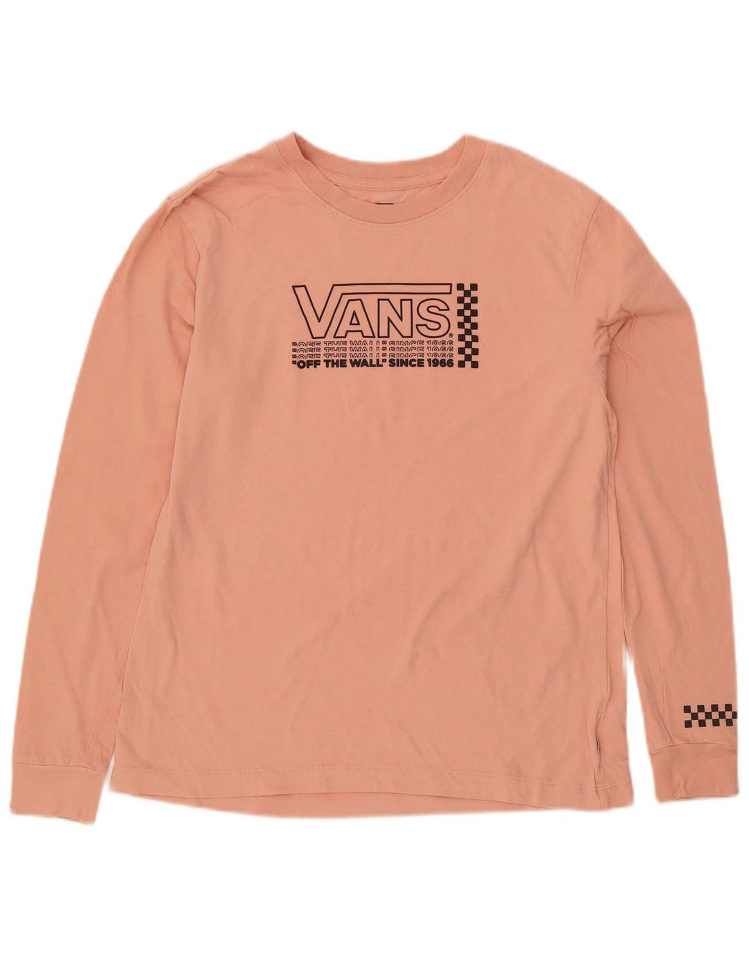 VANS Haut graphique à manches longues pour femme UK 10 Petit coton rose