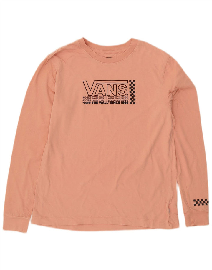 VANS Haut graphique à manches longues pour femme UK 10 Petit coton rose