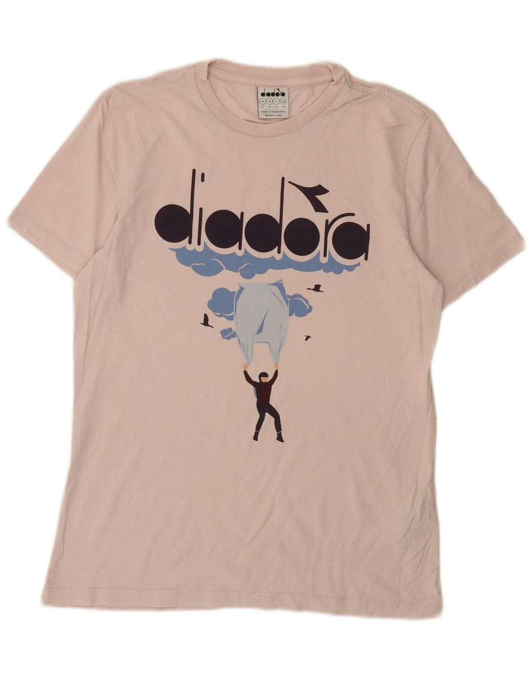 Diadora T-Shirt Graphique Haut Rose Moyen Coton Homme