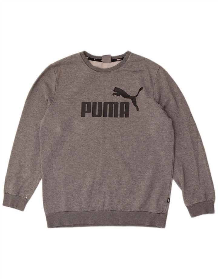 Puma Sweat-Shirt Graphique Homme Gris Moyen Coton
