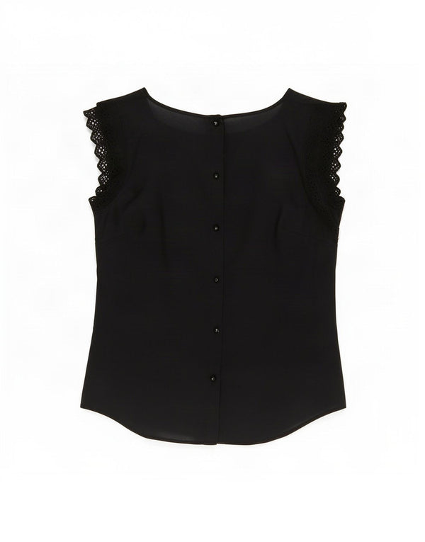 Maison Scotch Womens Blouse Top US 1 XS Black Silk
