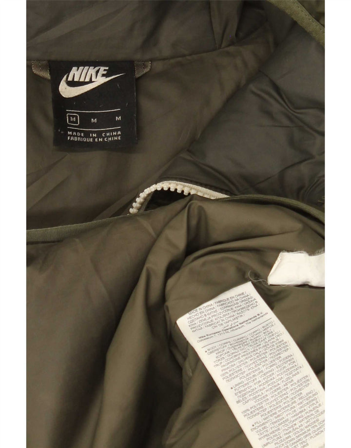 Nike Veste matelassée à capuche pour homme UK 38 Kaki moyen Polyester