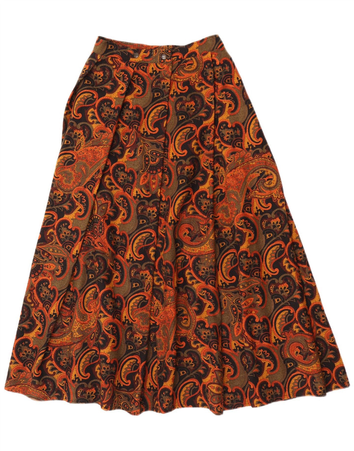 jupe évasée femme vintage W26 Petit Paisley Brun